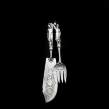 Load image into Gallery viewer, An Extremely Rare Pair of Figural Solid Silver Fish Servers - Francis Higgins 1882 - Artisan Antiques
