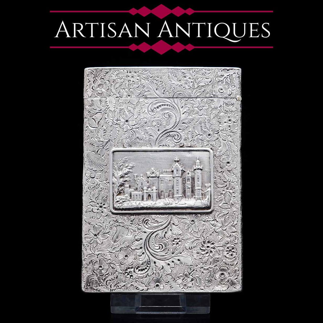 A Solid Silver 'Castle Top' Abbotsford House Card Case - Taylor & Perry 1835 - Artisan Antiques