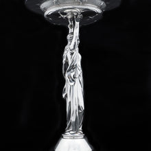 Load image into Gallery viewer, A Spectacular Solid Silver Figural Centrepiece Tazza of a Sculpted Lady - Daniel &amp; Charles Houle 1870 - Artisan Antiques

