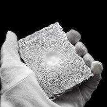 Load image into Gallery viewer, A Victorian Solid Silver Card Case with Floral Engravings - Hilliard &amp; Thomason 1880 - Artisan Antiques
