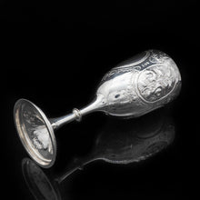 Load image into Gallery viewer, A Large Solid Silver Goblet with Victorian Chased Motifs - George Unite 1891 - Artisan Antiques

