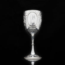Load image into Gallery viewer, A Large Solid Silver Goblet with Victorian Chased Motifs - George Unite 1891 - Artisan Antiques
