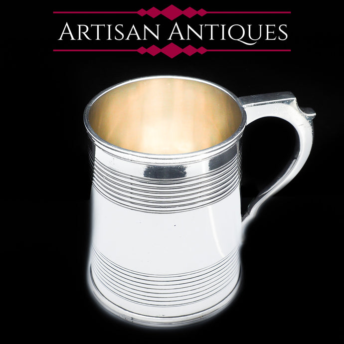 A Handsome Solid Silver Victorian Mug/Tankard - William Evans 1868 - Artisan Antiques