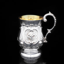 Load image into Gallery viewer, Victorian Solid Silver Pint Tankard/Mug with Chased Body - Hayne &amp; Carter 1860 - Artisan Antiques
