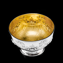 Load image into Gallery viewer, Antique Solid Silver Bowl with Victorian Decorations - Charles Stuart Harris 1895
