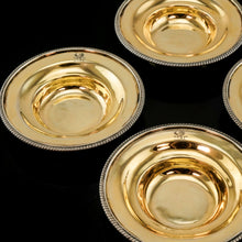 Load image into Gallery viewer, Antique Georgian Solid Silver Gilt Salt/Pin Dishes - Thomas Robbins 1806

